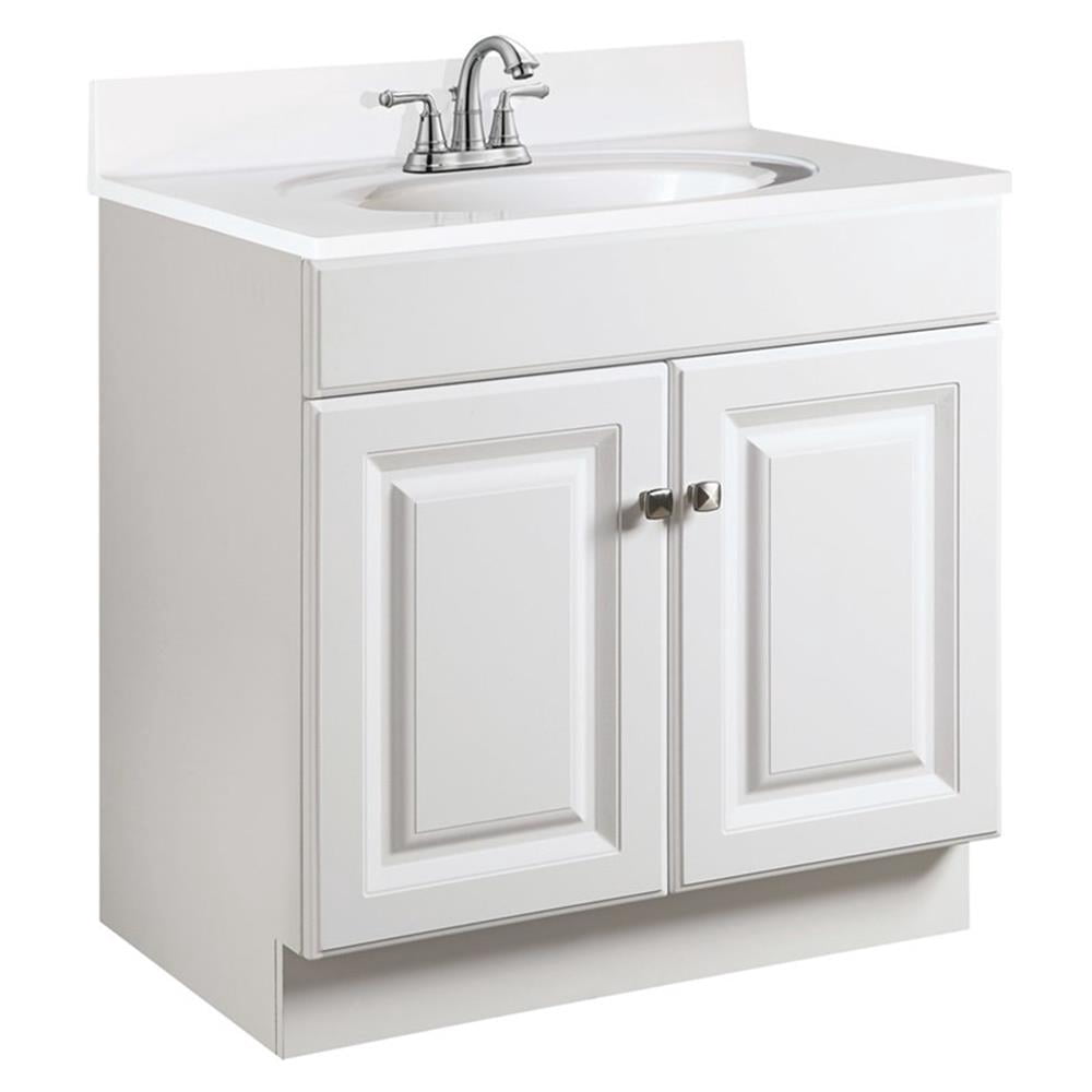 Pemberly Row 30-Inch Unassembled 2-Door Bathroom Wood Vanity Without Top - White