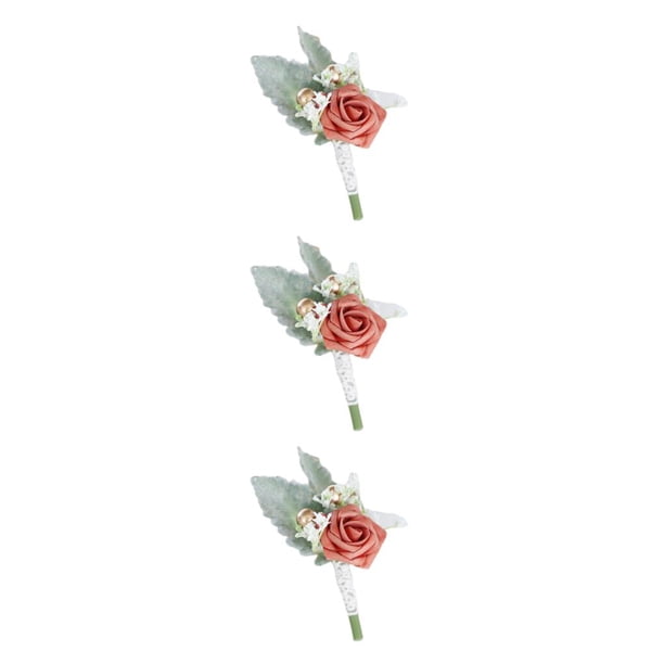 Sonducket para hombre versátil de amplia aplicación para bodas y fiestas de compromiso Novio Boutonniere Dirty Orange Type1 NO1
