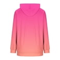 thumbnail image 5 of Qgtaibl Hooded Pullover for Women Trendy Gradient Color Raglan Long Sleeve Daily Hoodies Drawstring Kangaroo Pocket Comfy Fall Sweatshirts Hot Pink XL, 5 of 6