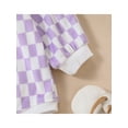 thumbnail image 6 of Bagilaanoe Newborn Baby Girl Boy Oversize Romper Sweatshirt Long Sleeve Bodysuit Checkerboard Print Pullover 3M 6M 12M 18M Fall Tops, 6 of 9