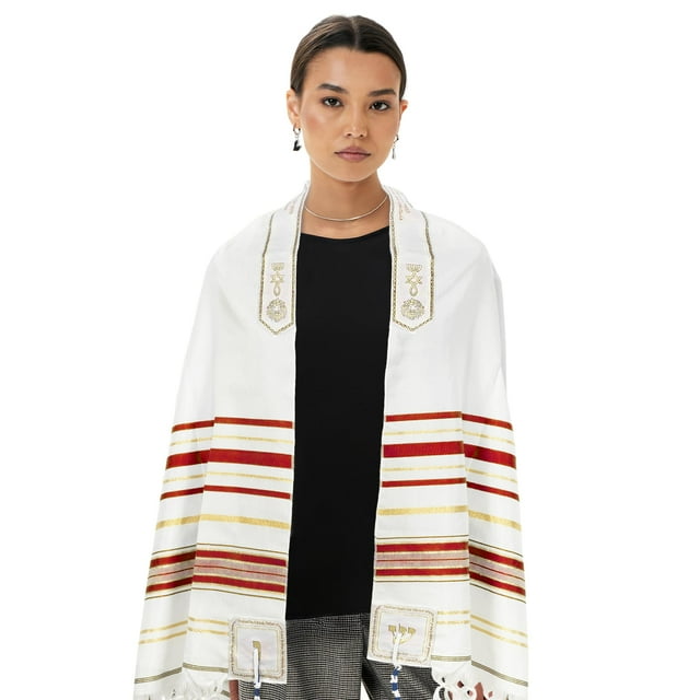 Mantón de oración Halleluyah Messianic Tallit 183x56 cm con bolsa