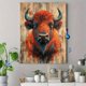 thumbnail image 4 of Qisvanset 12x16 Inch Fiery Bison Buffalo Canvas Wall Art, Western Wildlife Rustic Ranch Native Style Home Decor, 4 of 8