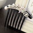 thumbnail image 6 of WRITWAA Pearl Hair Comb with Crystal for Wedding Jewelry 2Pcs, 6 of 8