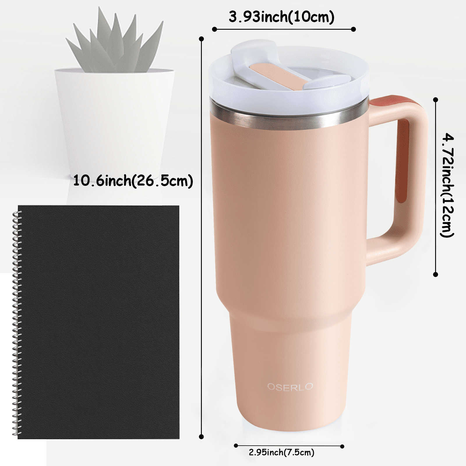 40 oz Tumbler with Handle and Straw, Pink Insulated Travel Mug Iced Coffee  Cup, Reusable Stainless S…See more 40 oz Tumbler with Handle and Straw