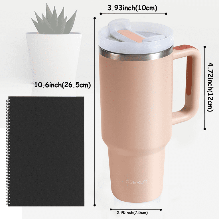 Junzilan 40 oz tumbler with handle and lid straw, stainless  steel insulated vacuum cup, Travel Mug for ice&warm coffee Milk beer juice  drink water bottle: Tumblers & Water Glasses