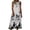 White, variant on Lenago Dresses for Women Fashion Printed Loose Linen Dress With Round Neck and Patch Pockets Summer Vacation Beach Sundresses Maxi Dress