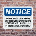 thumbnail image 4 of (2 Pack) No Personal Cell Phone Use Allowed In Work OSHA Notice Sign 10 Inch X 7 Inch Plastic Sign, Weather Resistant, UV Protected for Workplace, Business, and Construction Site, Made, 4 of 8