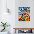 thumbnail image 3 of JRXY Butterfly Wall Art Framed Butterfly with Flower Pictures Butterfly Art Wall Decor Animal Wall Art Print on Canvas for Living Room Bedroom Office Bathroom Wall Decor Ready to Hang 16x20 in, 3 of 4