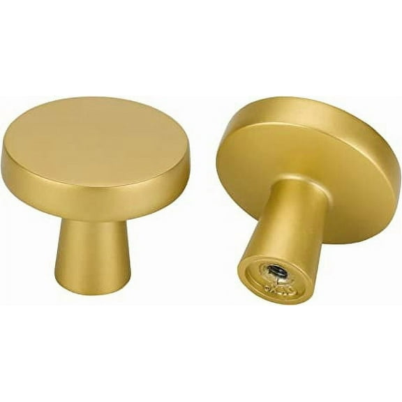 YIHATA 6 Pack Brass Parow Kitchen Cabinet Knobs or Drawer Knobs,Cabinet Hardware(Gold)