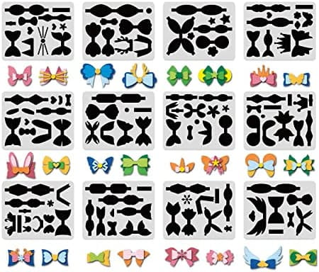 7 Sets Leather Earring Templates Bows Tie Making Template Earring Dies Template Cutting Stencil for Card Making DIY Bow Craft and Gift Wrapping 