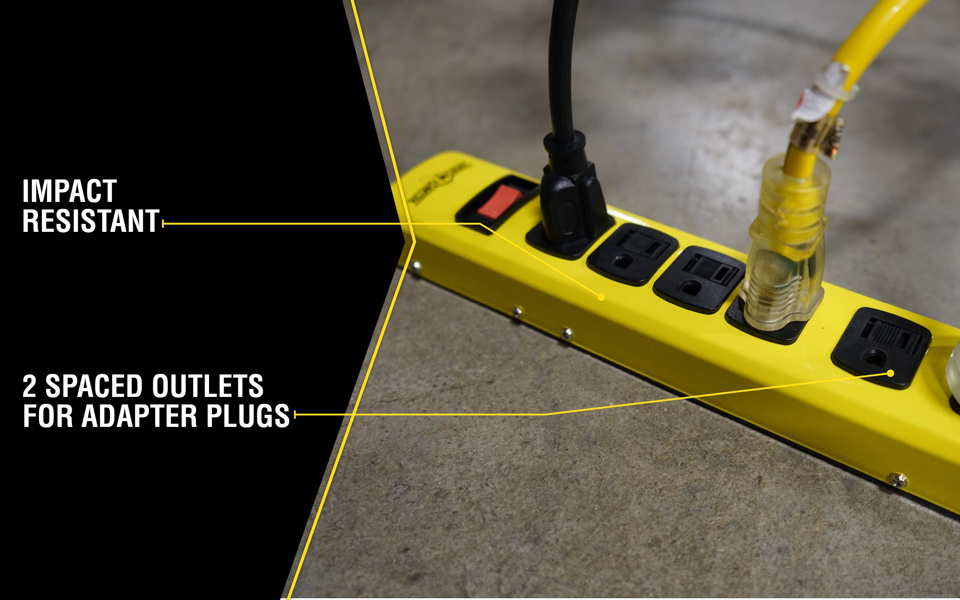 Yellow Jacket 5139N Heavy Duty Metal Power Strip with 6 Outlets And 6 Foot Cord