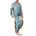 thumbnail image 2 of Naloa Woman Under Blossoming Tree Men’s Pajamas Set - Long Sleeve Button Down Sleep Shirt and Pajama Bottoms Sleepwear Set-Small, 2 of 7