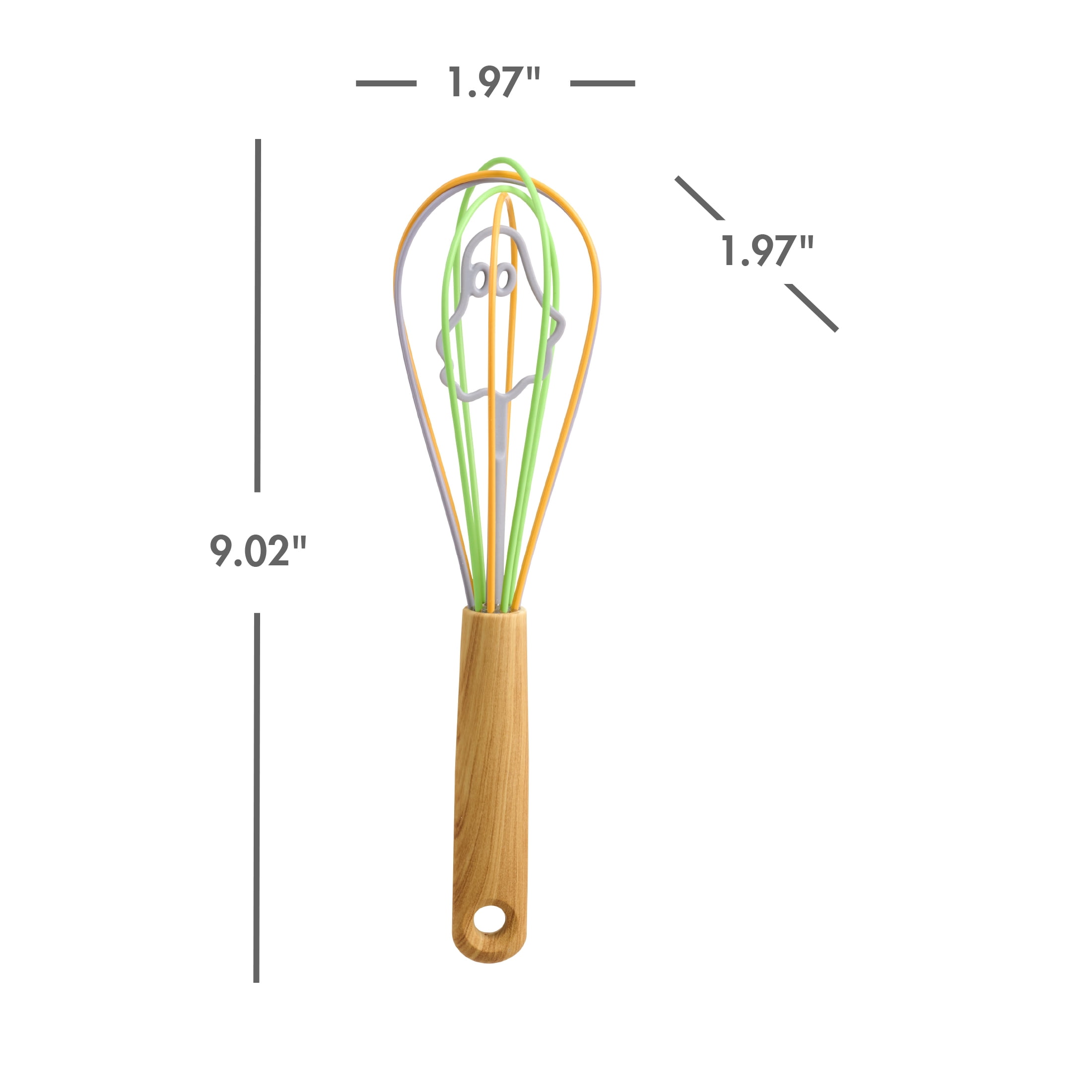 Way To Celebrate Whisk Set, 2-Piece, Silicone & Bamboo