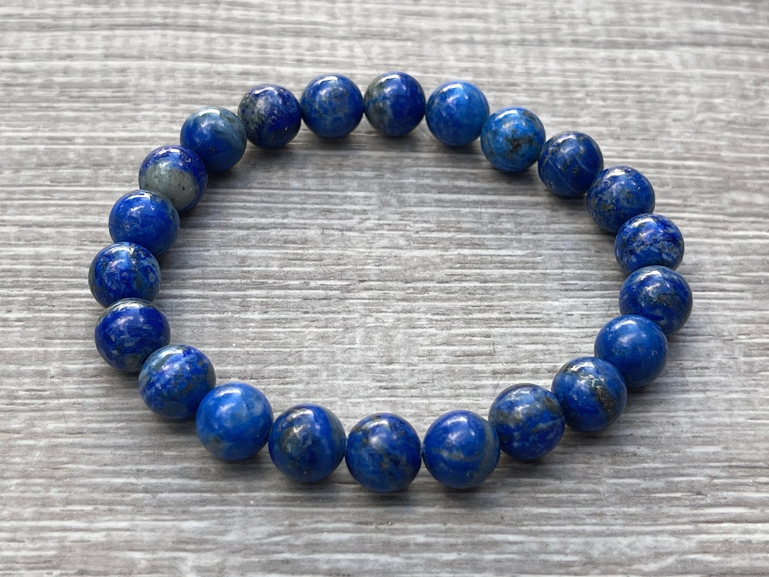 Lapis Lazuli Crystal Bead Bracelet 8mm, Wholesale Genuine Lapis Lazuli Stretch Gemstone Bracelet, Gift for Men & Women (2)