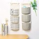 thumbnail image 2 of 3Pcs Wall Closet Hanging Storage Bag, Premium Linen Fabric Over The Door Organizer, Hanging Storage Pouches with 3 Pockets for Bedroom Bathroom - Wa, 2 of 4