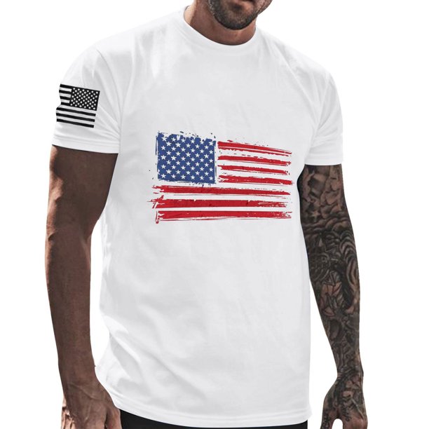 Mens Casual Pantalones Cortos Cuello Redondo Gradación Impresión Suéter Camiseta, Blusa Deportiva de Fitness para Hombres