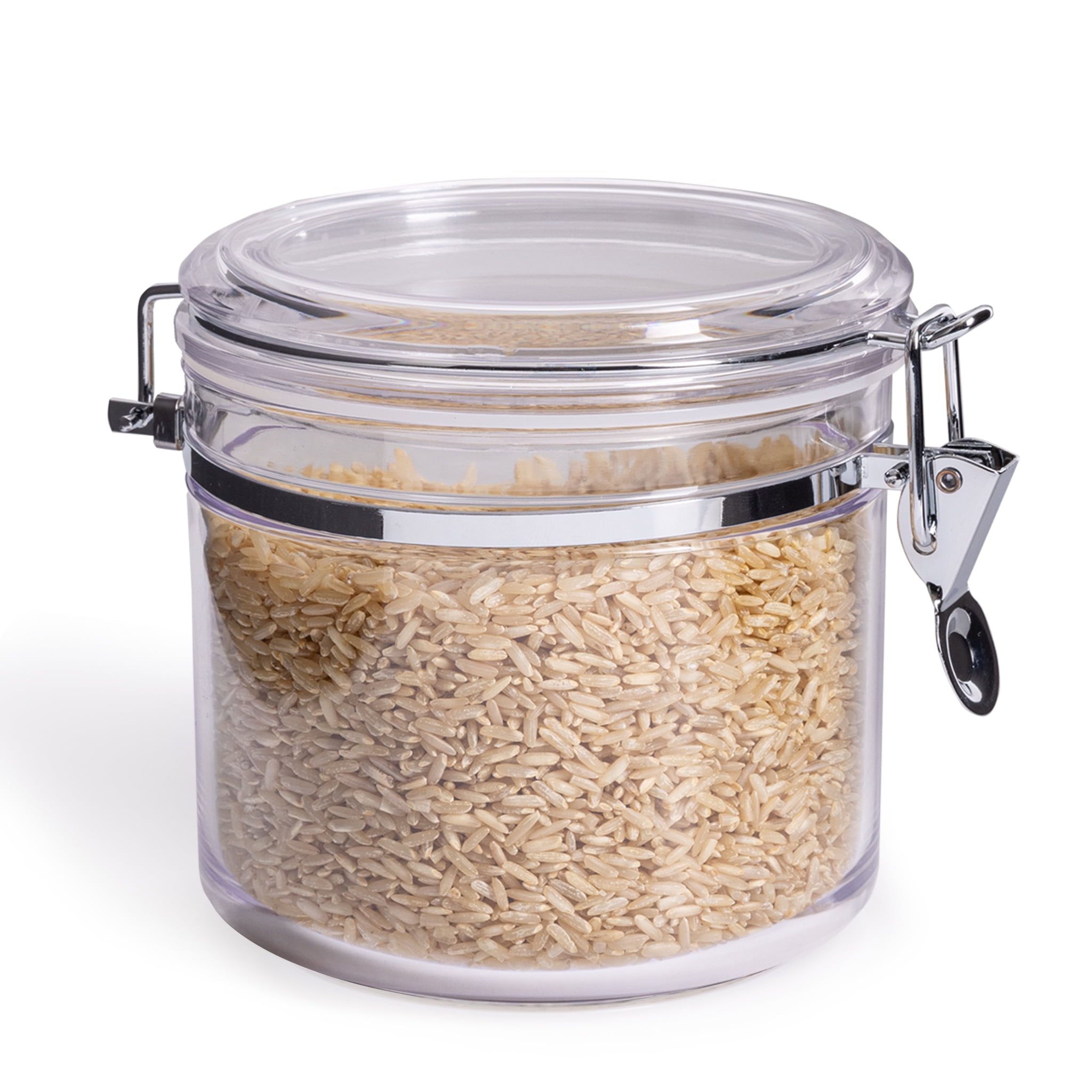 (2 pack) Mainstays Round Plastic Food Storage Canister - Small - 5.12” W x 6.5” D x 5.” H ​