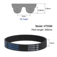 thumbnail image 2 of Uxcell HTD5M-390 Rubber Timing Belt 78 Teeth Closed Loop Belt 0.59" Width 15.35" Length, 2 of 6