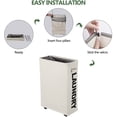 thumbnail image 3 of Laundry basket on wheels, foldable , Fabric, beige, Slim-Deep space gray, 3 of 4