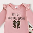 thumbnail image 5 of Hessimy Newborn Outfit Boy Long Sleeve Letter Romper Ribbed Knit Jumpsuit Baby Boy Preemie Coming Home Outfit cow pattern (Pink,0-3 Months), 5 of 5