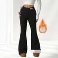thumbnail image 2 of Womens Sweatpants Solid High Waisted Thermal Yoga Flared Wide Leg Pants for Comfort and Warmth, 2 of 5