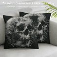 thumbnail image 3 of Patifu Pillow Cover Skull and Textures Throw Pillow Covers Black Pillowcovers Soft Double Side Print Sofa Linen Square Throw Pillowcover 18" x 18" inch for Living Room Bedroom Car Decor White, 3 of 5