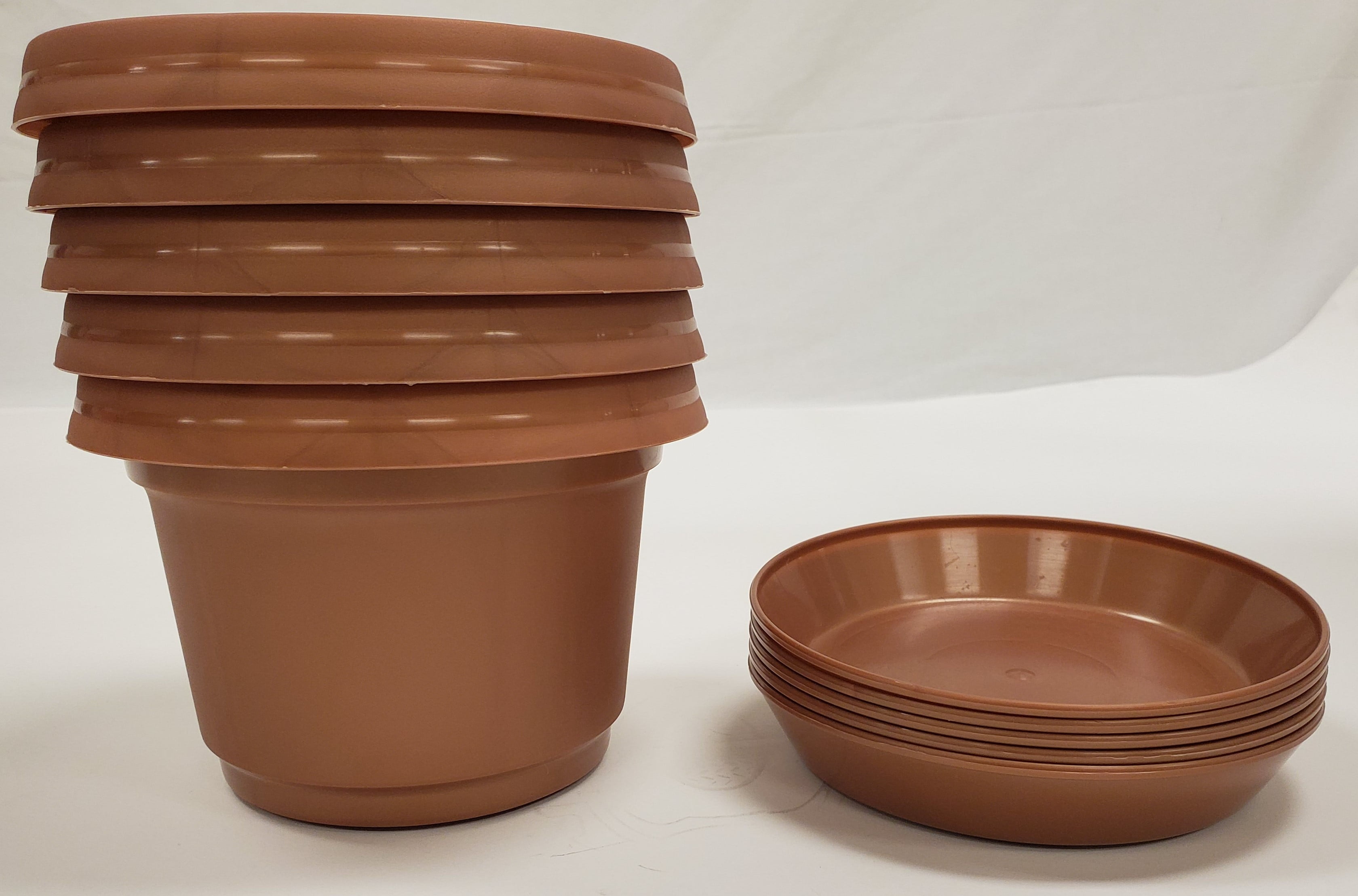 Case of 5 Austin Planters & Saucer 7 inch (Copper color), Polypropylene