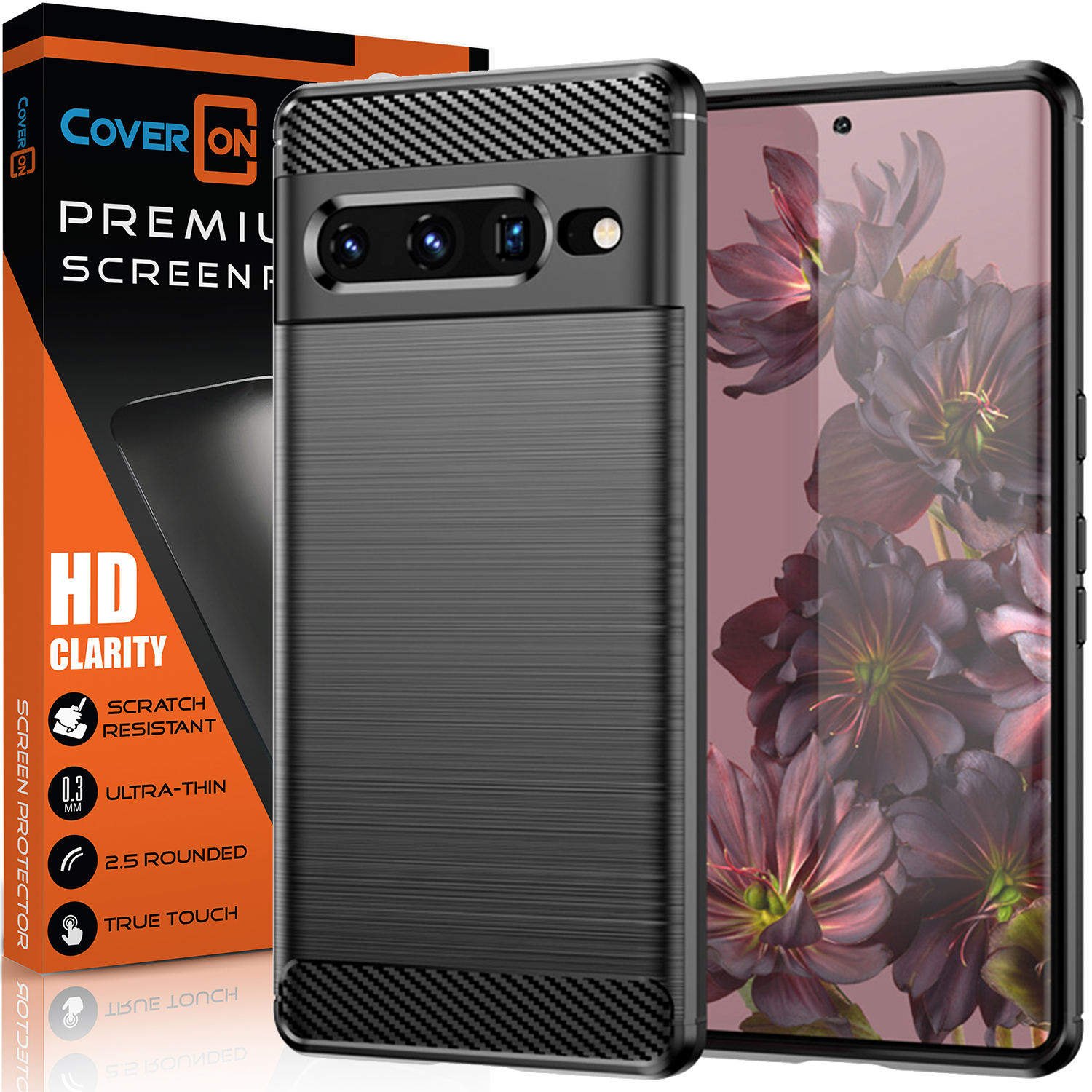 CoverON For Google Pixel 7 Pro Phone Case and Screen Protector Tempered