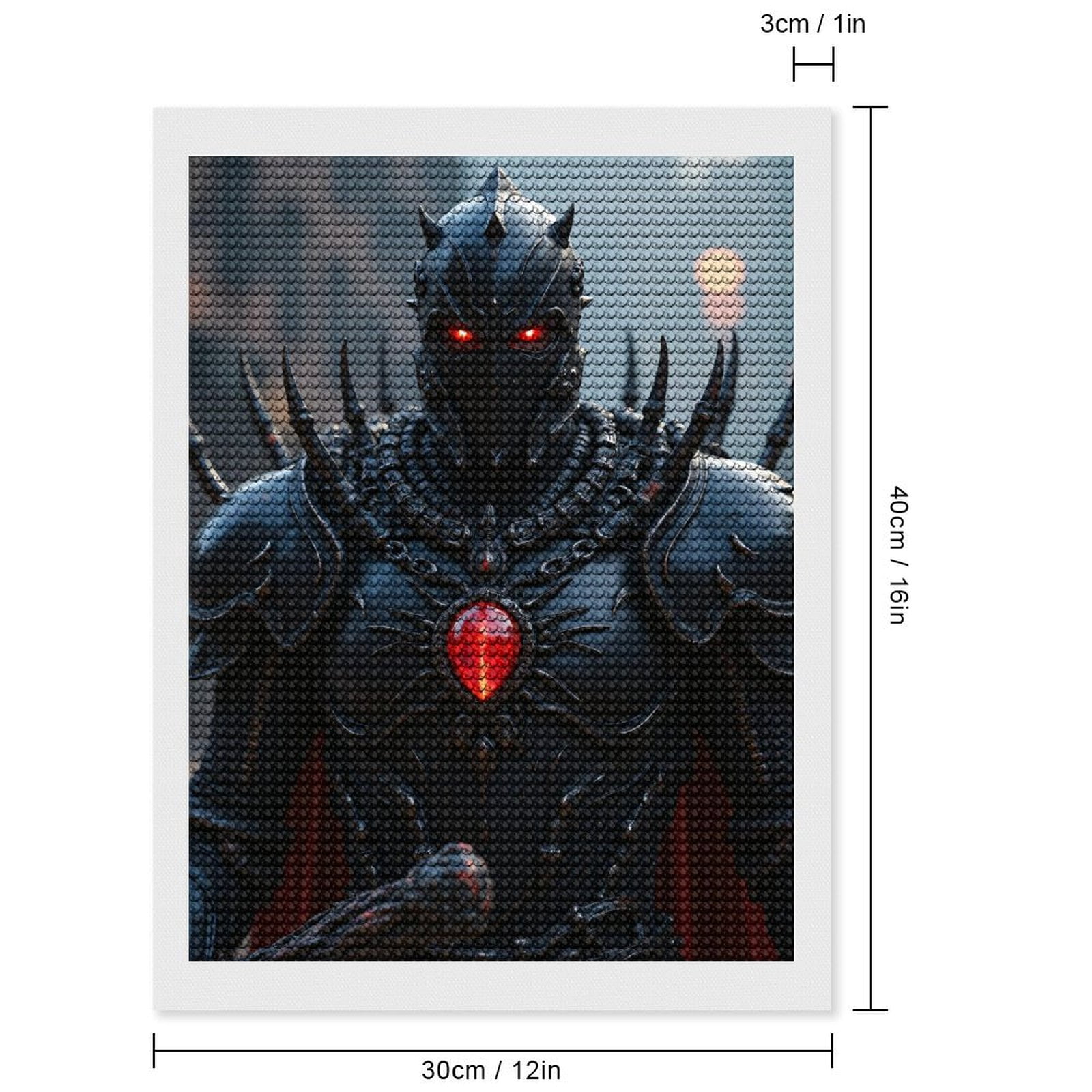 Diamond Art Kits for Adults - Warrior Armor Red Gem Eyes 5d Diamond Painting for Adults, Diamond Art for Adults Beginners, Frameless Diamond Painting Kits for Adults for Home Wall Decor