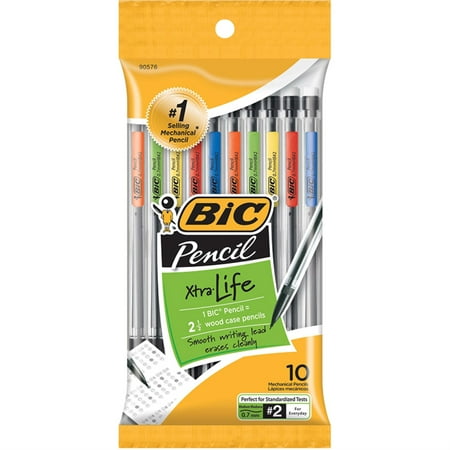 BIC Xtra-Life Mechanical Pencils, Medium Point (0.7mm), Black, 10-Count Pack of Pencils