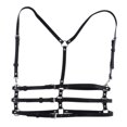 thumbnail image 1 of Arnés de pecho de cuerpo gótico punk Yuyangstore Cinturón Harajuku de cintura de 3 niveles Jaula de tiras Negro, 1 of 8