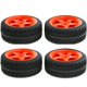 thumbnail image 4 of LINLIN 4 piezas de neumáticos de goma de 65 mm, llantas de plástico de 5 radios compatibles con RC 1/10 escala On Road Touring Racing Drift Car Traxxas HSP HPI Tamiya, piezas de vehículos, 4 of 8