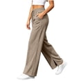 thumbnail image 6 of Gytharion Women's Straight Leg Sweatpants High Waist Side Slit Lounge Pants Elastic Waist Relaxed Fit Casual Pants with Pockets for Travel, 6 of 8