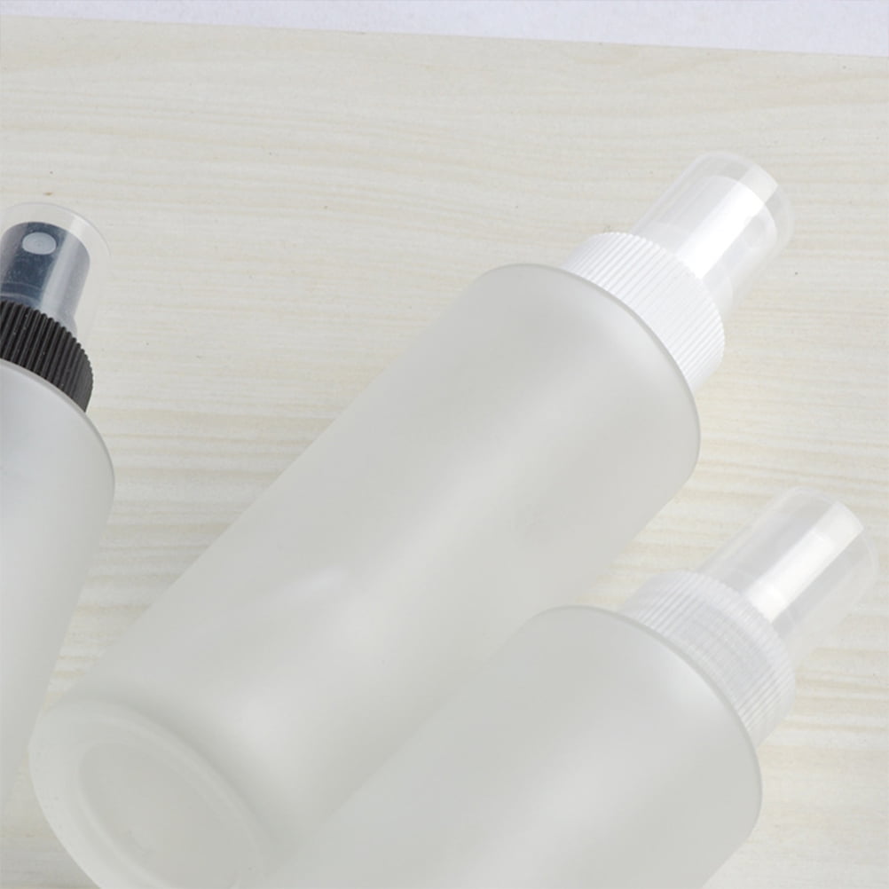 Tersarium 4pcs 100ml Frosted Empty Plastic Spray Bottles Travel Atomizer Portable Refillable Cosmetic Containers for Travel (Mixed Color)