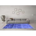 thumbnail image 3 of Ahgly Company Machine Washable Indoor Round Oriental Blue Industrial Area Rugs, 7' Round, 3 of 4