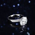 thumbnail image 4 of Anillo clásico de plata s925 con cuatro garras, anillo de diamantes Mosan de 5 quilates, anillo de diamantes de doble fila para mujer, anillo de bodas con forma de huevo de paloma, 4 of 5