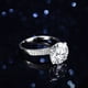 thumbnail image 3 of Anillo clásico de plata s925 con cuatro garras, anillo de diamantes Mosan de 5 quilates, anillo de diamantes de doble fila para mujer, anillo de bodas con forma de huevo de paloma, 3 of 5