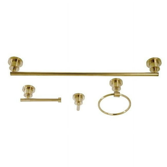 Kingston Brass BAK8211478BB 2.43 in. Concord Bathroom Accessory Set, Brushed Brass - 4 Piece