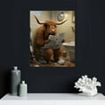 thumbnail image 4 of WERPE Toilet Paper On Head - Black Framed Funny Animal Prints - Funny Highland Cow Bathroom Wall Art Prints, Vintage Black and White Rustic Style Cute Bathroom Cow Canvas Art Poster, 4 of 4