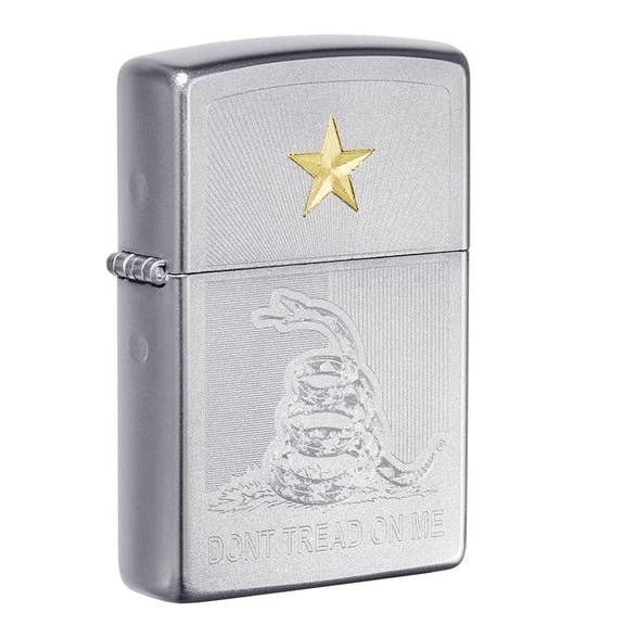 Zippo Lighter: Don't Tread On Me, Engraved - Satin Chrome 81623