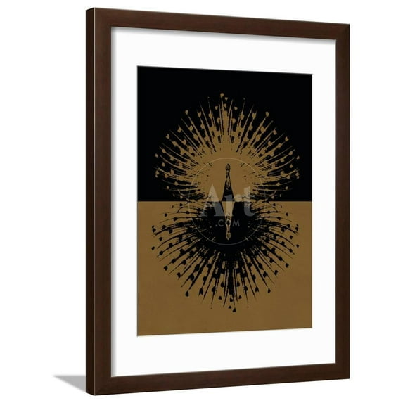 Gold and Black Peacock Framed Print Wall Art Sold by Art.Com