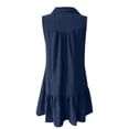 thumbnail image 5 of OSOLU Women Casual V-Neck Sleeveless Dress Button Front Solid Color Everyday Summer Spring Basic Dresses Soft Sundress Vacation 2025 Elegant Classy Dresses, 5 of 5