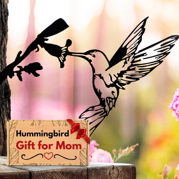 Metal Hummingbird Enchanting Outdoor Metal Wall Art - Gothic Decorations - Gifts, Garden & Patio - Unique Yard Ornament - 3D Wall Art