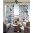 thumbnail image 6 of Watercolor Flowers Blackout Curtains for Bedroom Living Room Darkening Curtains 96 Inches Long Spring Butterflies Floral Gray Wood Window Curtain 2 Panels Set Window Treatment Grommet Drapes 52"x96", 6 of 9