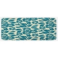 thumbnail image 1 of Floral Kitchen Mat, Flower Petals Blossoms Shabby Form Fragrance Florets Nature Spring Tropical Design, Plush Decorative Kitchen Mat with Non Slip Backing, 47" X 19", Teal Cream, by Ambesonne, 1 of 1