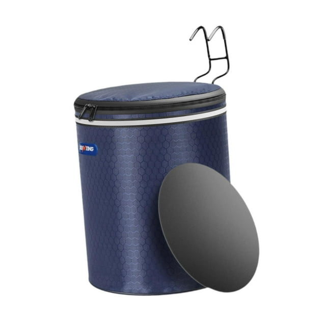 Cesta delantera para bicicleta, cesta para manillar, cesta delantera desmontable con doble cremallera Lona Azul