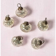 Luna Bazaar Mercury Glass Mini Ornaments (1 to 1.5-inch, Silver, Tania Design, Set of 6) - Great Gift Idea, Vintage-Style Decorations for Christmas, Special Occasions, Home Decor and Parties