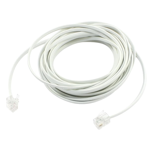 5M 16.4Ft RJ11 Modular Telephone Phone Cables Wire White