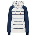 thumbnail image 1 of Pisexur Veste Décontractée Ample pour Femme à Rayures Imprimées à Fermeture Éclair à Manches Longues avec Poches Veste Mode, 1 of 2