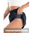 thumbnail image 3 of Women's Quick-Dry Running Shorts Sport Layer Elastic Waist Active Workout Shorts with Pockets, 3 of 5